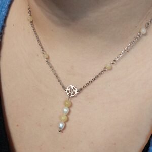 Collier en Y calcite jaune