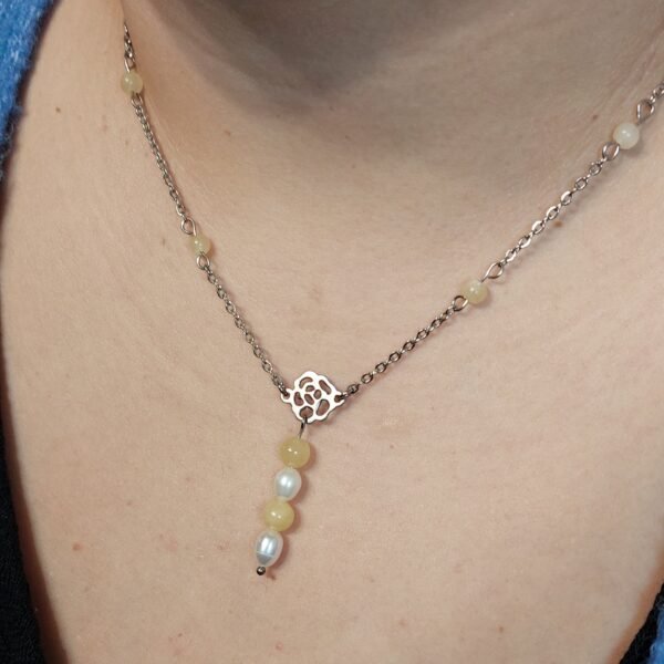 Collier en Y calcite jaune
