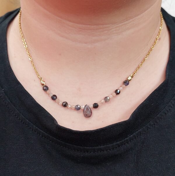 Collier iolite et pierre de lune – Image 2