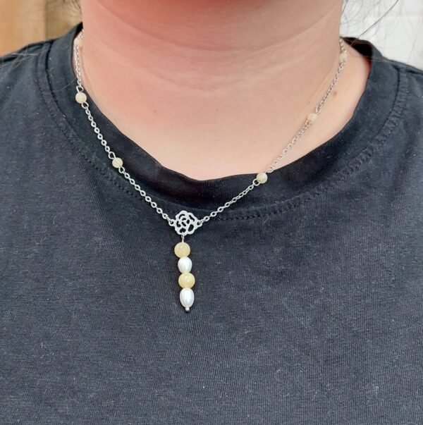 Collier en Y calcite jaune – Image 3