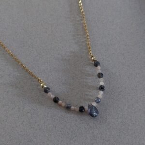 Collier iolite et pierre de lune