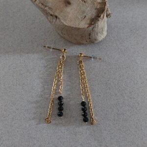 Boucles en spinelle noire