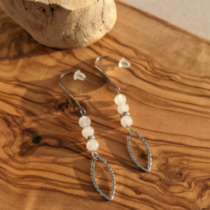 Boucles en quartz rose