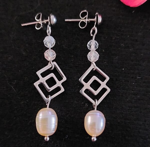 Boucles quartz rutile et perles – Image 3