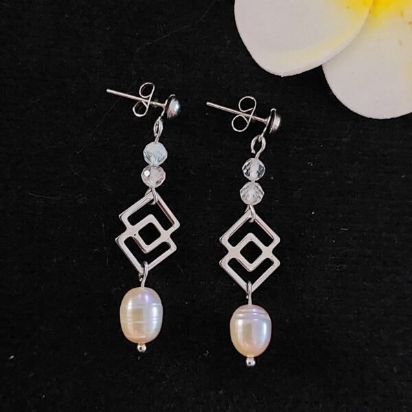 Boucles quartz rutile et perles – Image 2