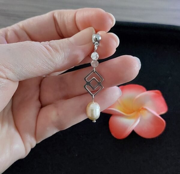 Boucles quartz rutile et perles – Image 4
