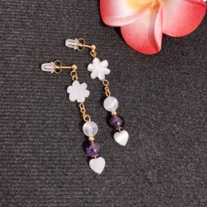 Boucles fleur et améthyste - Douceur intuitive et féminité