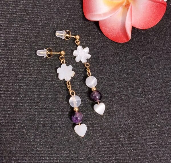 Boucles fleur et améthyste - Douceur intuitive et féminité