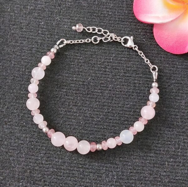 Bracelet en quartz rose et fraise - Amour de soi et douceur – Image 3