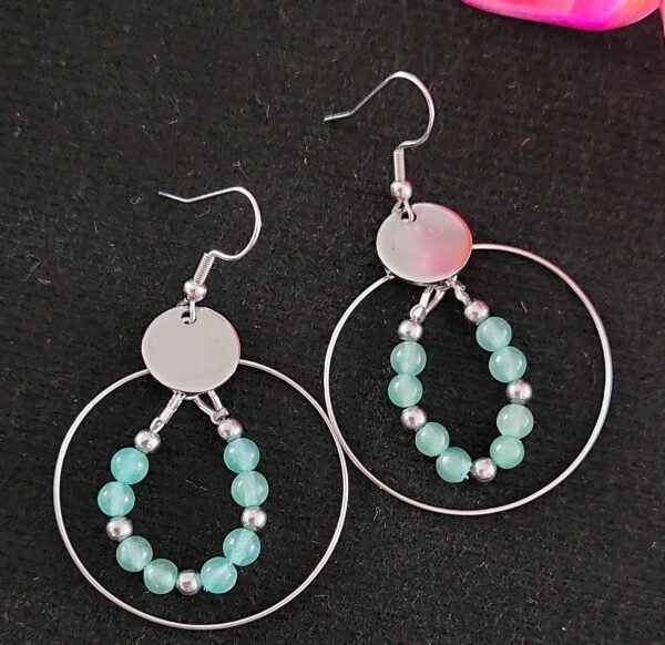 Boucles créoles en aventurine verte - Confiance et douceur – Image 3