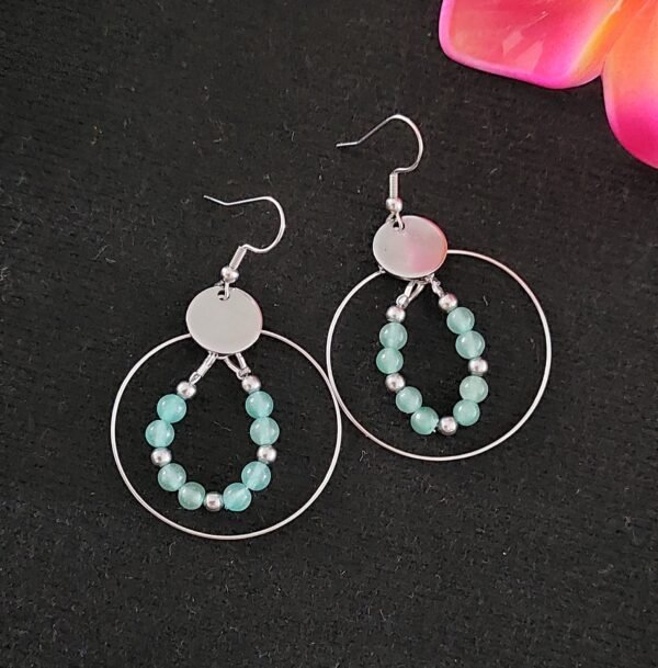 Boucles créoles en aventurine verte - Confiance et douceur