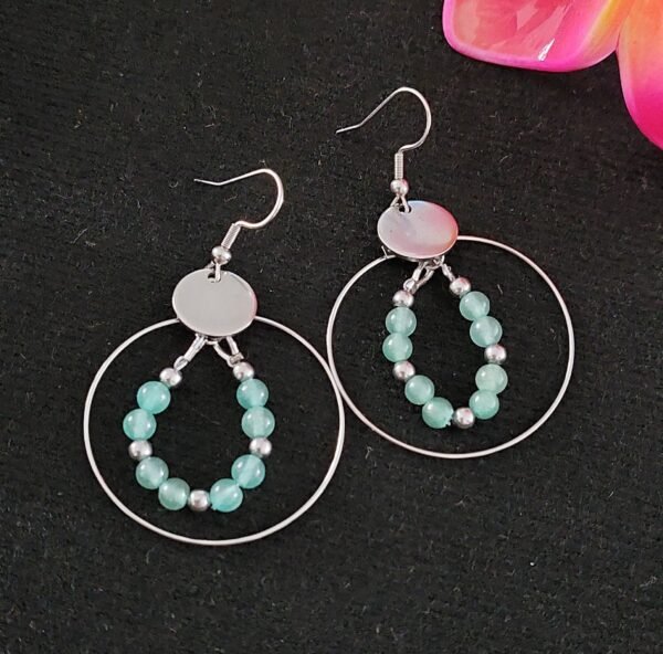 Boucles créoles en aventurine verte - Confiance et douceur – Image 2