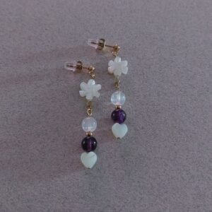 Boucles fleur et améthyste - Douceur intuitive et féminité