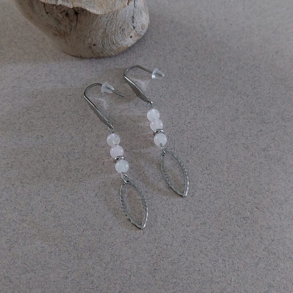Boucles en quartz rose