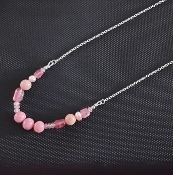 Collier rhodonite et quartz fraise – Image 2