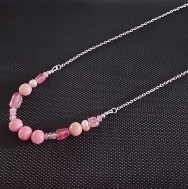 Collier rhodonite et quartz fraise – Image 4