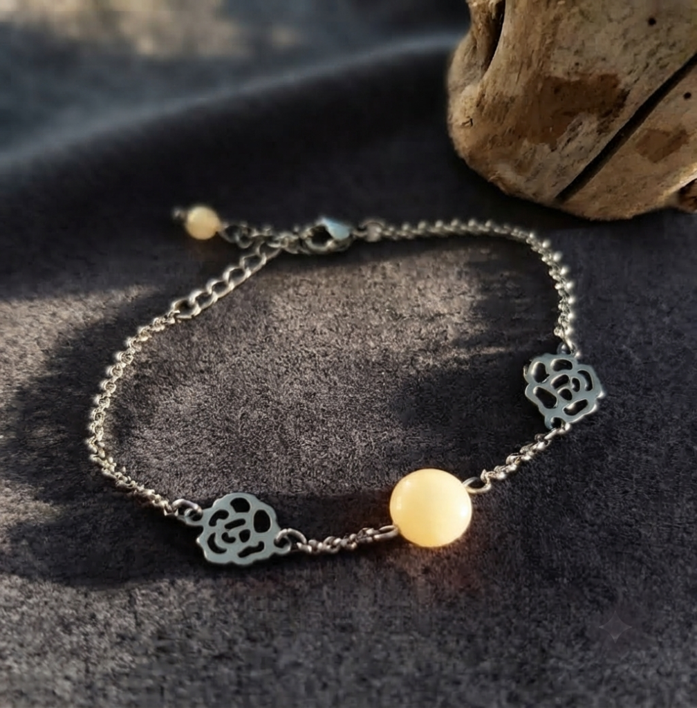 Bracelet en jade jaune