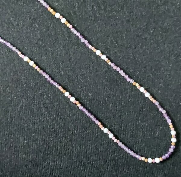 Collier améthyste mica et perles – Image 2
