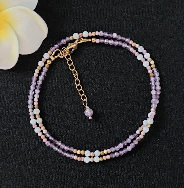 Collier améthyste mica et perles – Image 5