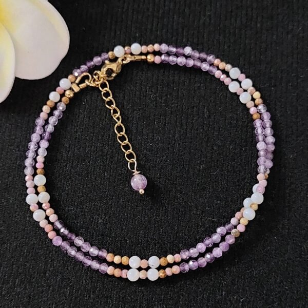 Collier améthyste mica et perles – Image 6