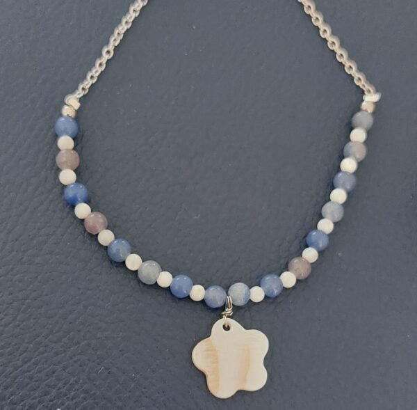 Chaîne de cheville en aventurine bleue et perles – Image 4