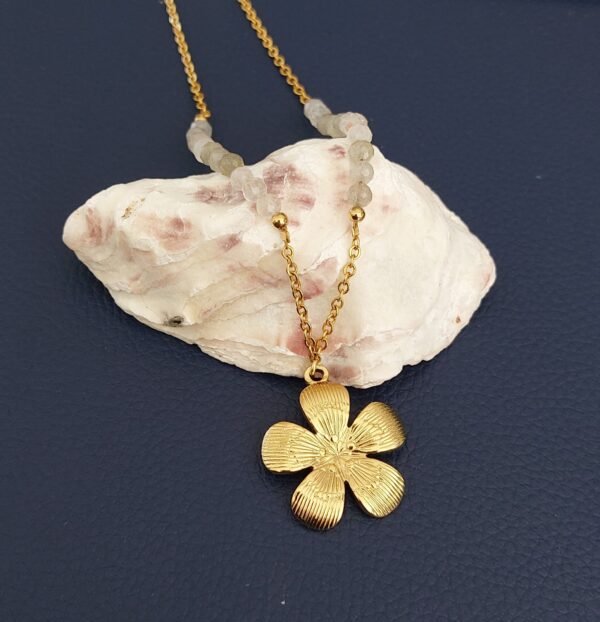 Collier en quartz et labradorite