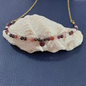 Collier grenat et quartz rutile