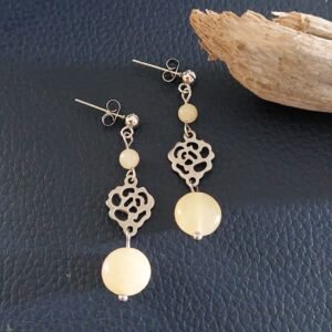 Boucles jade et calcite jaune