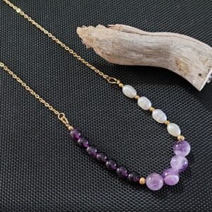 Collier en améthyste et perles