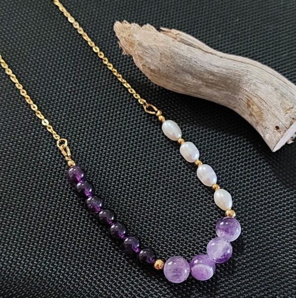 Collier en améthyste et perles – Image 2
