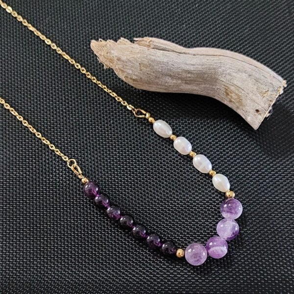 Collier en améthyste et perles – Image 4