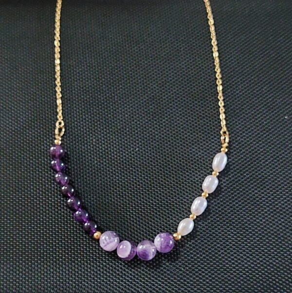 Collier en améthyste et perles – Image 3