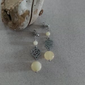 Boucles jade et calcite jaune