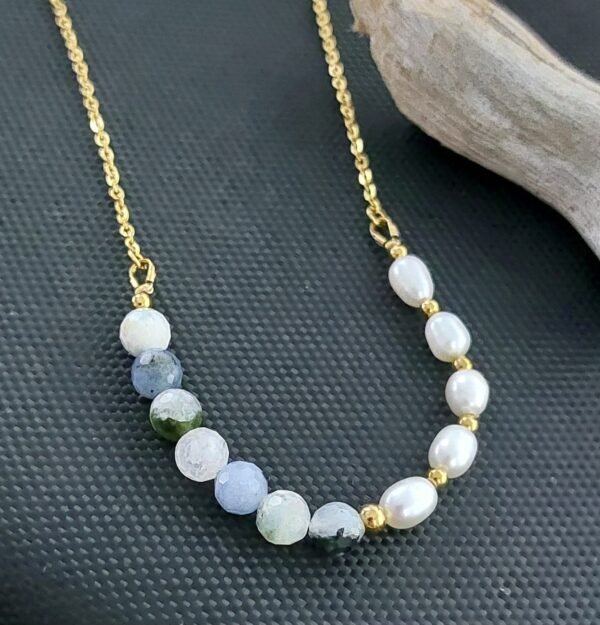 Collier en aigue-marine et perles – Image 3