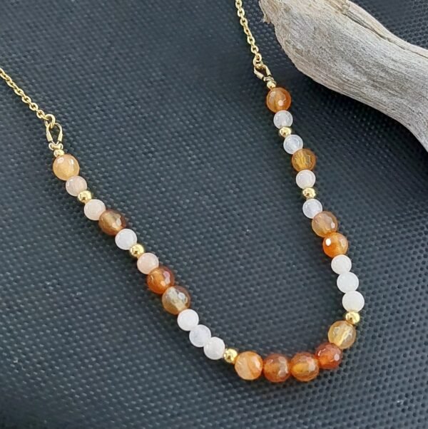 Collier en cornaline et aventurine rose – Image 2