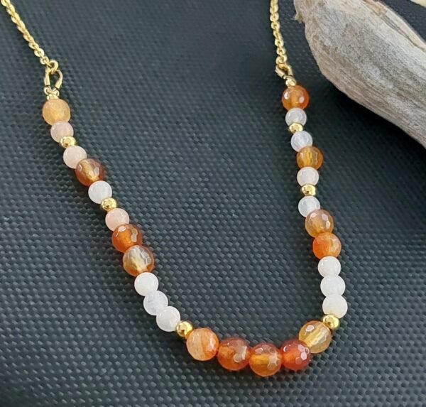 Collier en cornaline et aventurine rose – Image 3