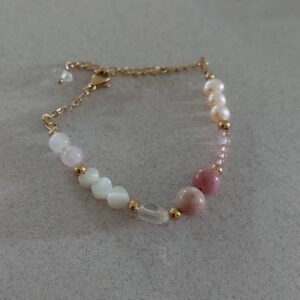 Bracelet Aurora - Rhodonite quartz rose perles