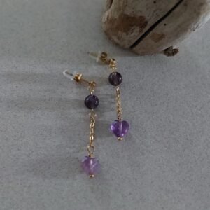 Boucles cœur d'améthyste