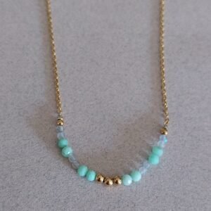 Collier Boréa - Chrysoprase labradorite