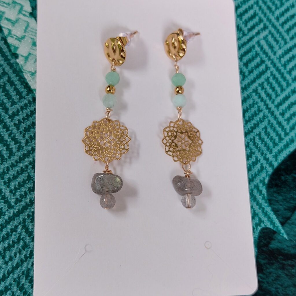 Boucles Boréa - Chrysoprase labradorite