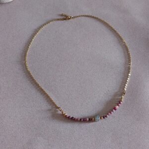 Collier Sarine - Labradorite rubis saphir