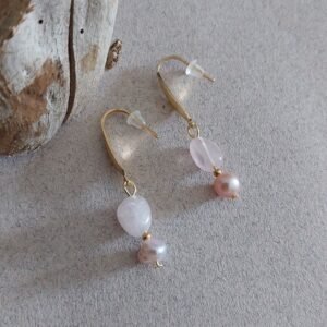 Boucles Élyrose - Quartz rose
