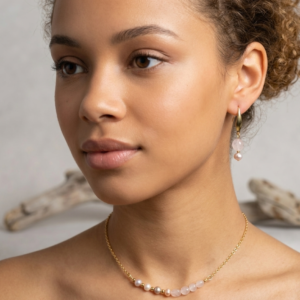 Collier Élyrose - Quartz rose