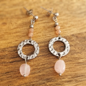 Boucles Élyna - Quartz rose
