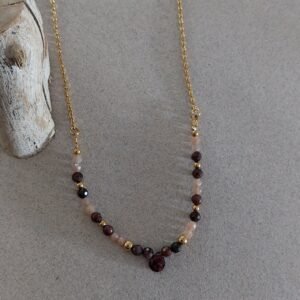 Collier Lumina âȘïž Grenat et pierre de lune