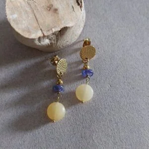 Boucles Calya - Tanzanite jade jaune