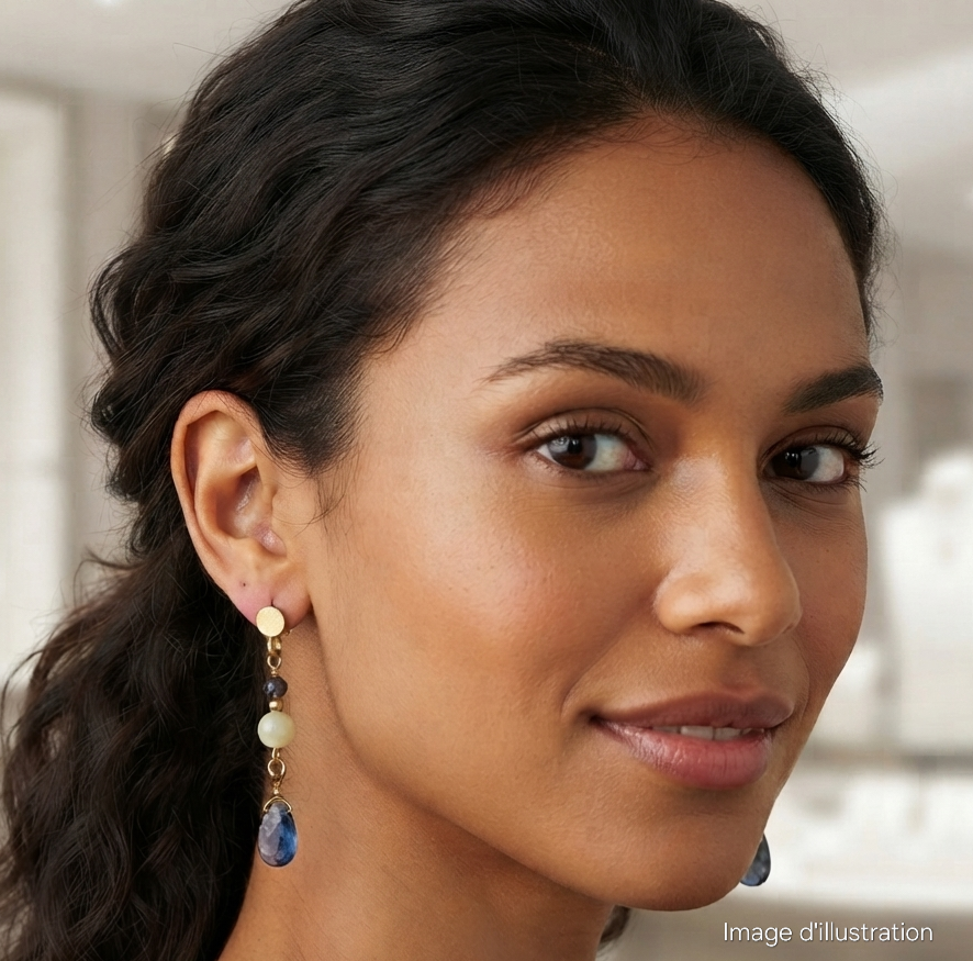 Boucles Alyra - Iolite calcite jaune – Image 2