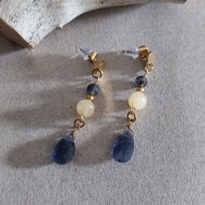 Boucles Alyra - Iolite calcite jaune
