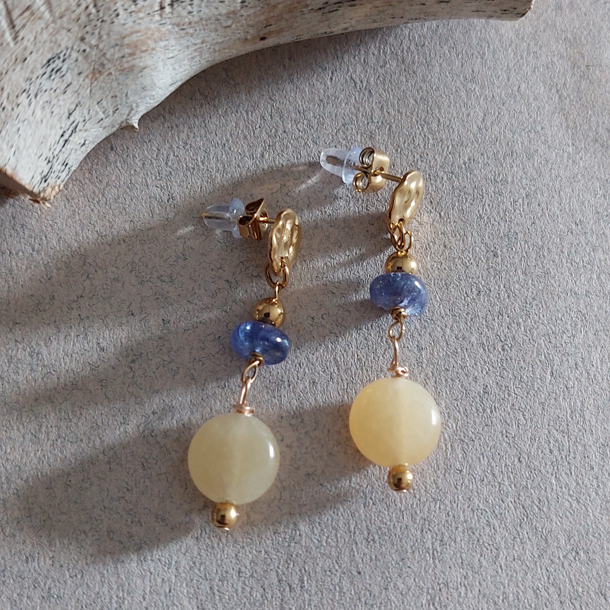Boucles Calya - Tanzanite jade jaune