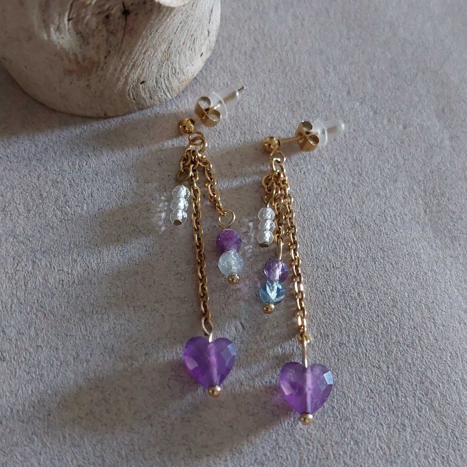 Boucles Florya ▪︎ Fluorite améthyste – Image 3